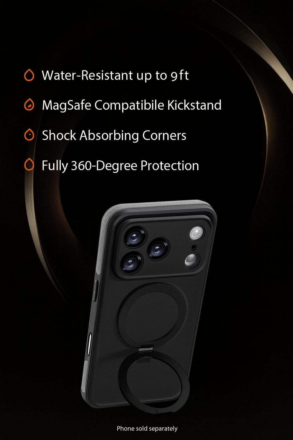iPhone 17 Pro Max Waterproof Case - MagSafe Kickstand, Integrated Screen & Camera Protection | Oasis Series