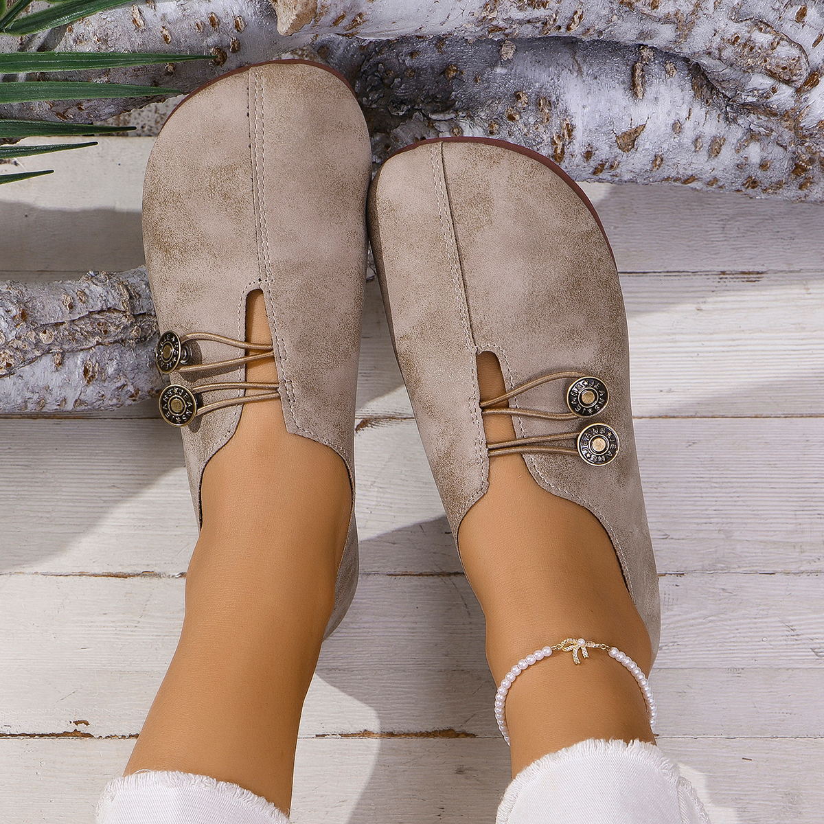 PU Leather Slip-On Sandals