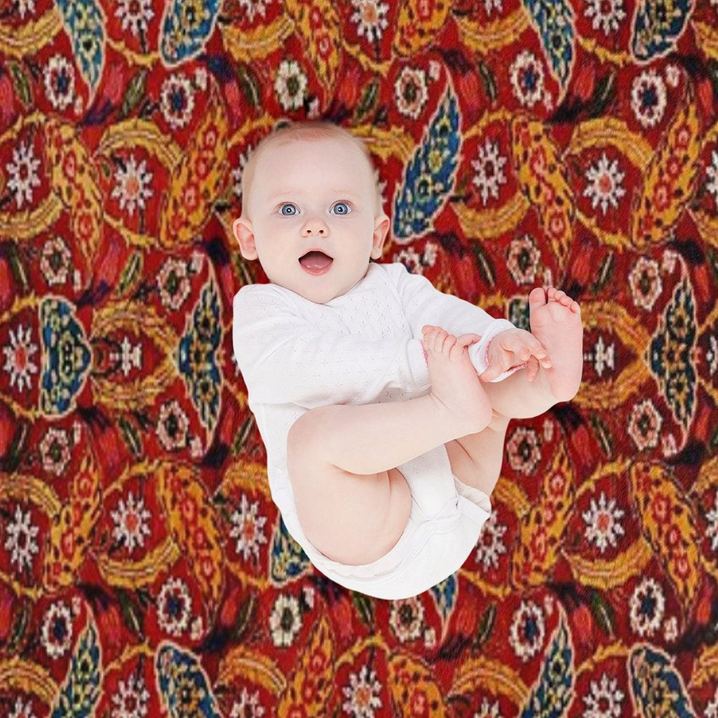 Carpet Pattern in Paisley Boho Multi-functional Throw Blanket