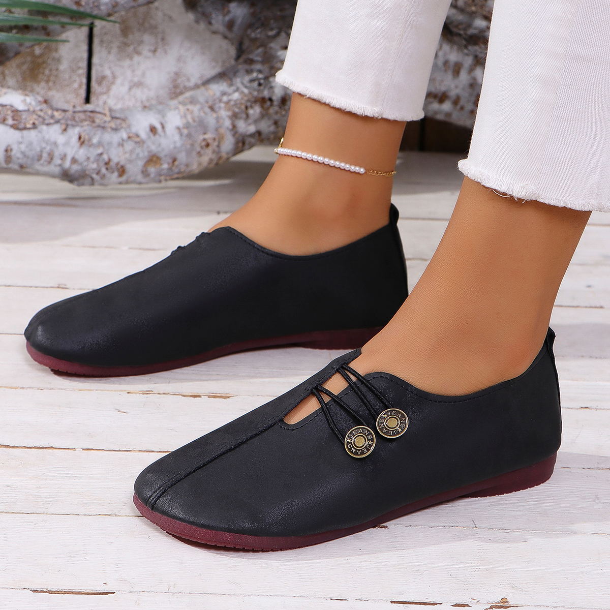 PU Leather Slip-On Sandals