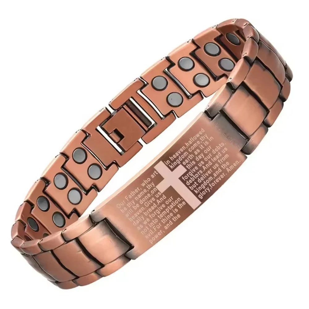 Men's Purple Copper Magnetic Therapy Bracelet for Exercise, Running, Joint Pain Relief, Jewelry