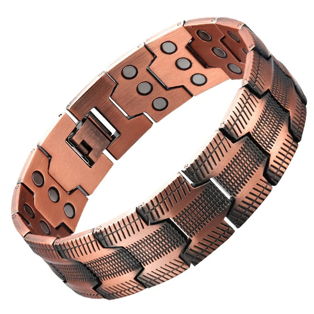 Men's Purple Copper Magnetic Therapy Bracelet for Exercise, Running, Joint Pain Relief, Jewelry
