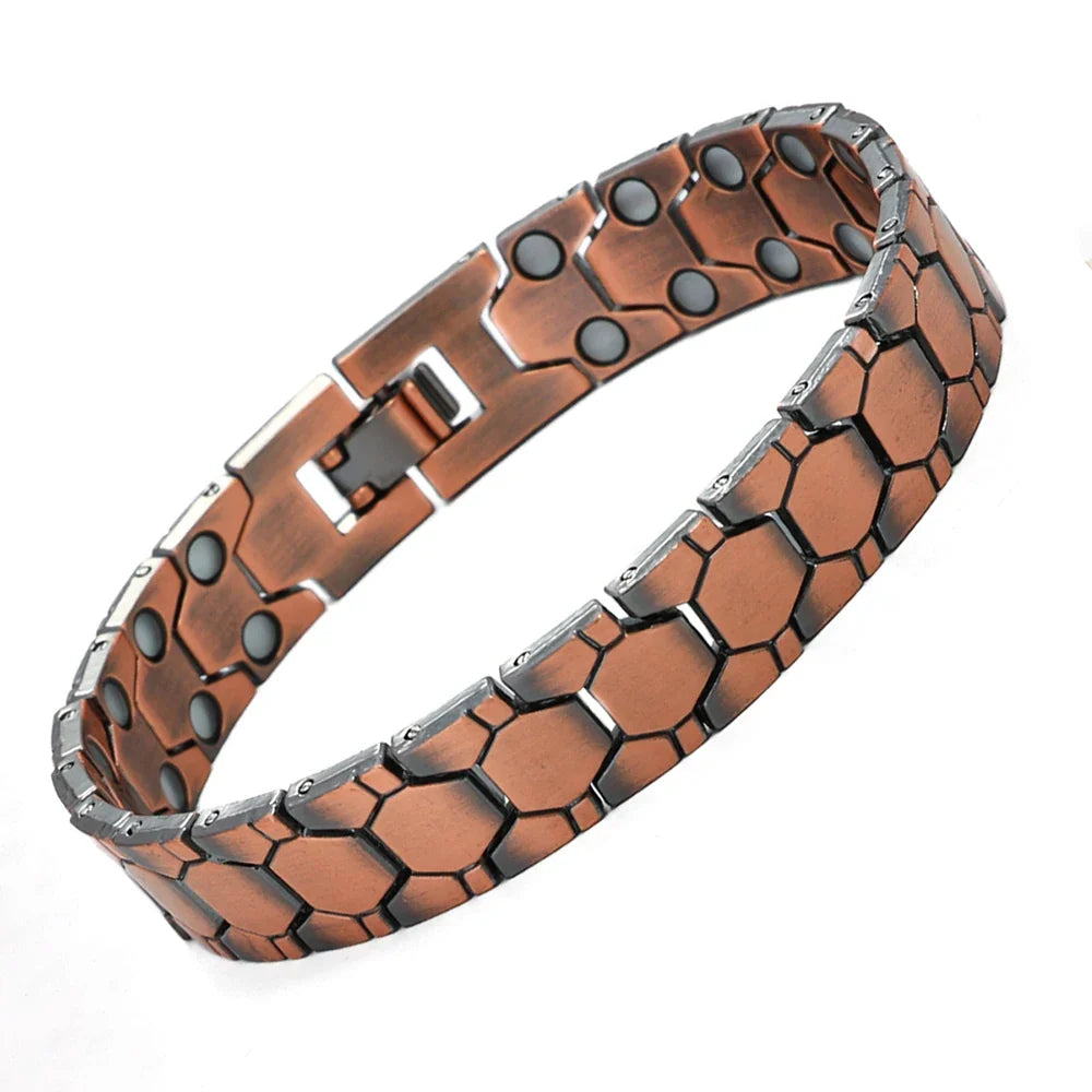 Men's Purple Copper Magnetic Therapy Bracelet for Exercise, Running, Joint Pain Relief, Jewelry