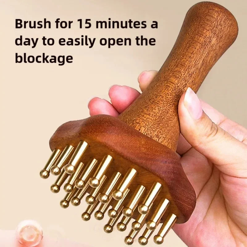 Gua Sha Massage Tool Portable Brass Head Neck Leg Body Meridian Massager Lymphatic Muscle Relief Pain Deep Tissue Massage