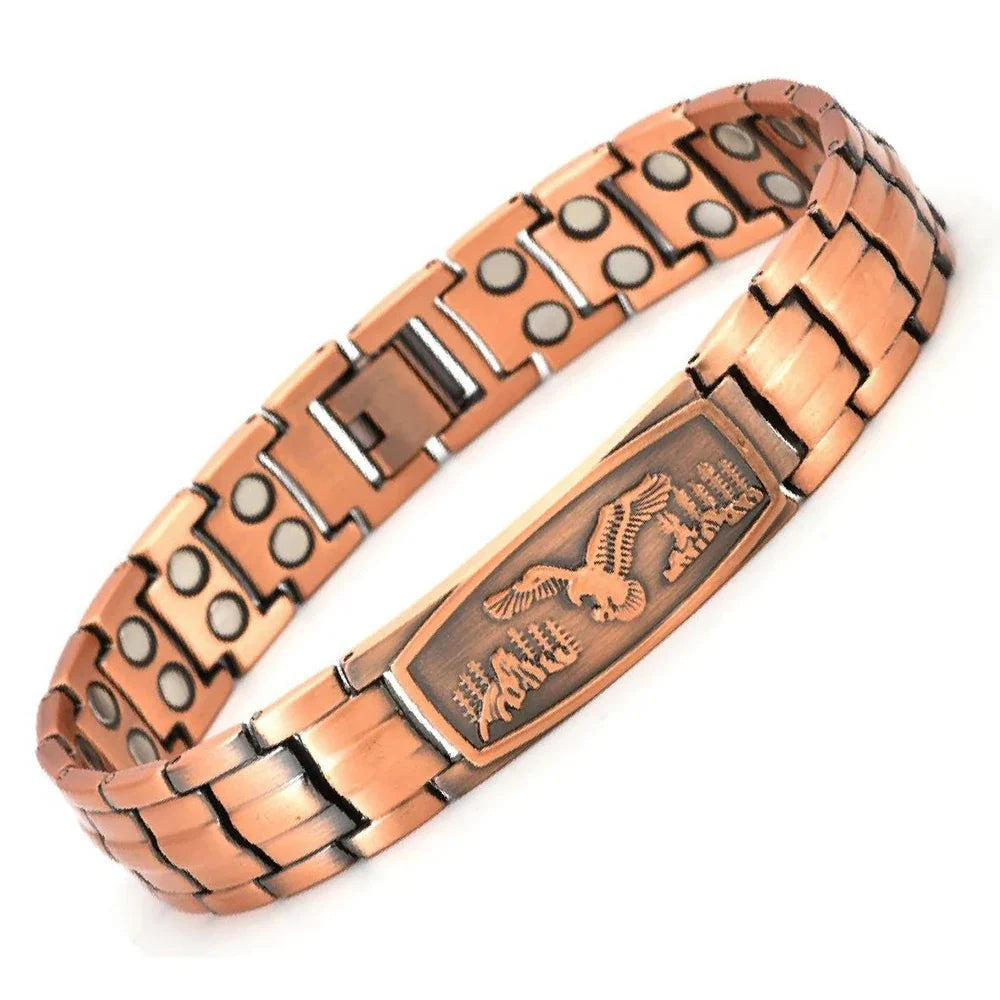 Men's Purple Copper Magnetic Therapy Bracelet for Exercise, Running, Joint Pain Relief, Jewelry