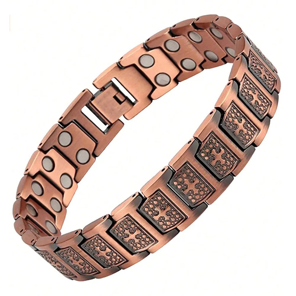 Men's Purple Copper Magnetic Therapy Bracelet for Exercise, Running, Joint Pain Relief, Jewelry