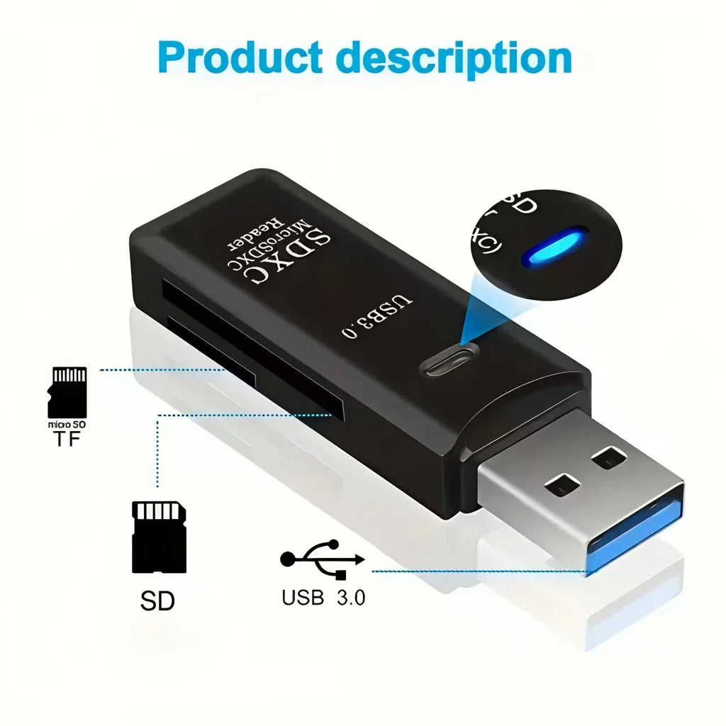 2 in 1 USB 3.0 Card Reader Micro TF sd card Reader usb adapter High Speed Cardreader TF Memory card For PC Laptop Accessories