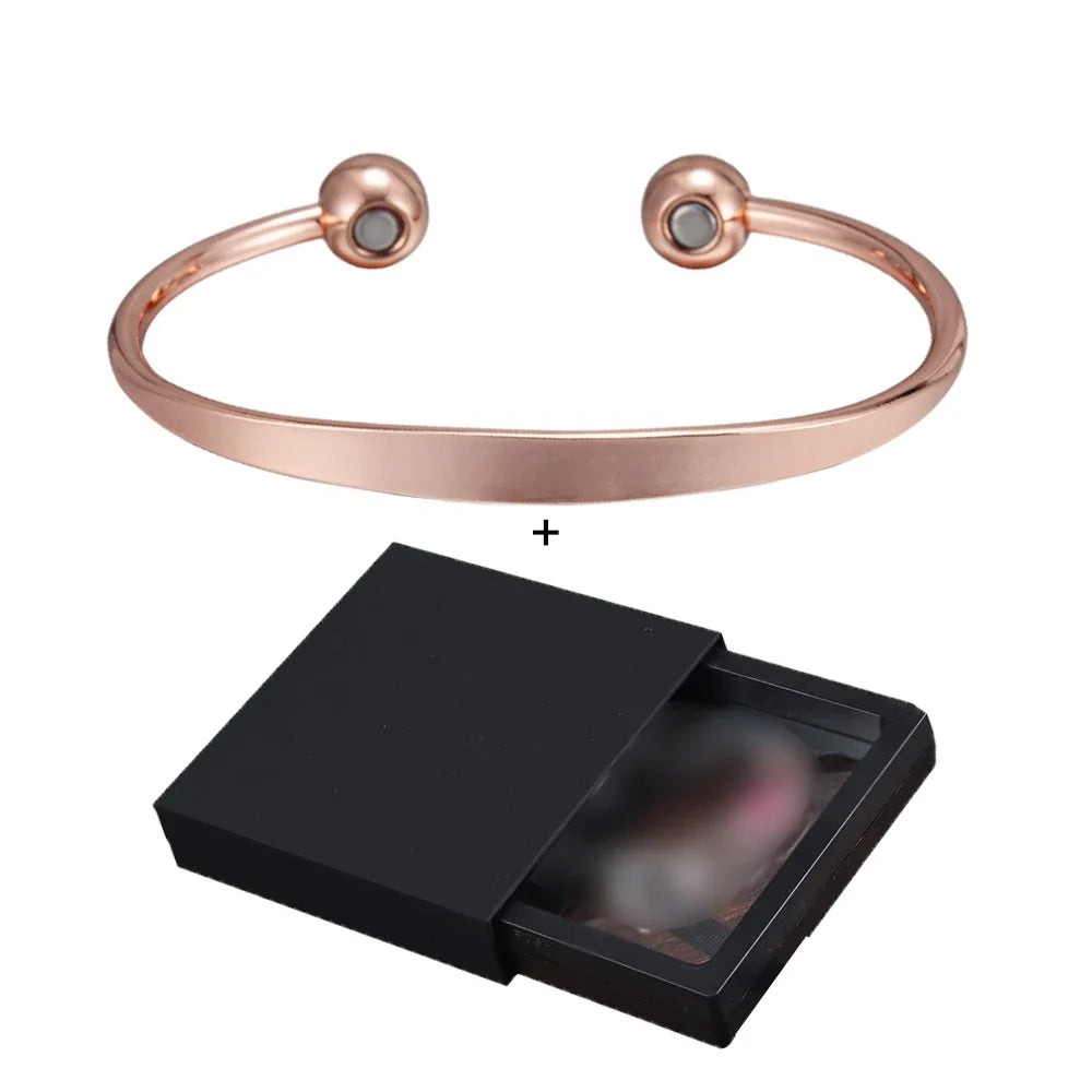 Vinterly Pure Copper Bracelets Magnetic Shiny Adjustable Bangles Arthritis Pain Relief Health Magnet Jewelry Anti Radiation