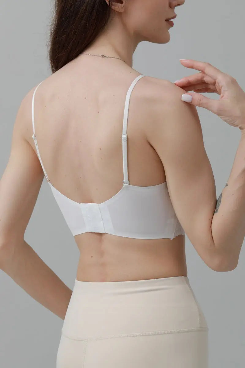 CloudSoft Wireless Bra – Lace Detail & Invisible Fit 🌸☁️