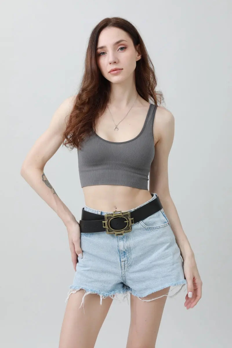 Vintage Western Belt – Geometric Buckle Cowboy Style 🤠⛓️
