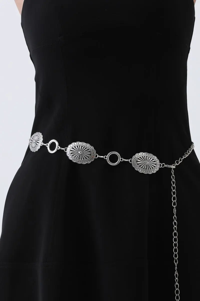 Western Chain Link Belt – Edgy Oval & O-Ring Buckle🤠⛓️
