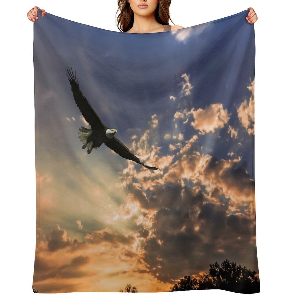 High Soaring Bald Eagle Comfort Throw Blanket