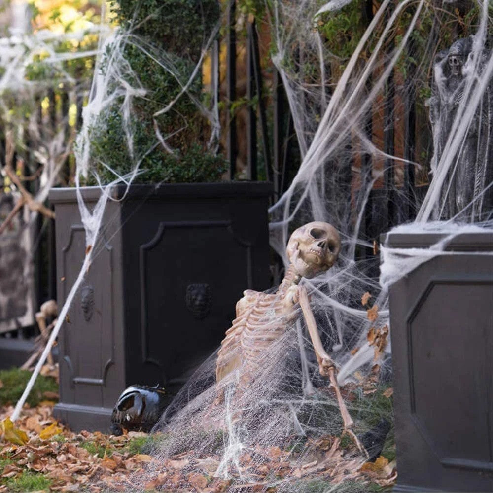 Halloween Skeleton Ghost Hanging Decor Spider Web Horror Party Outdoor Prop