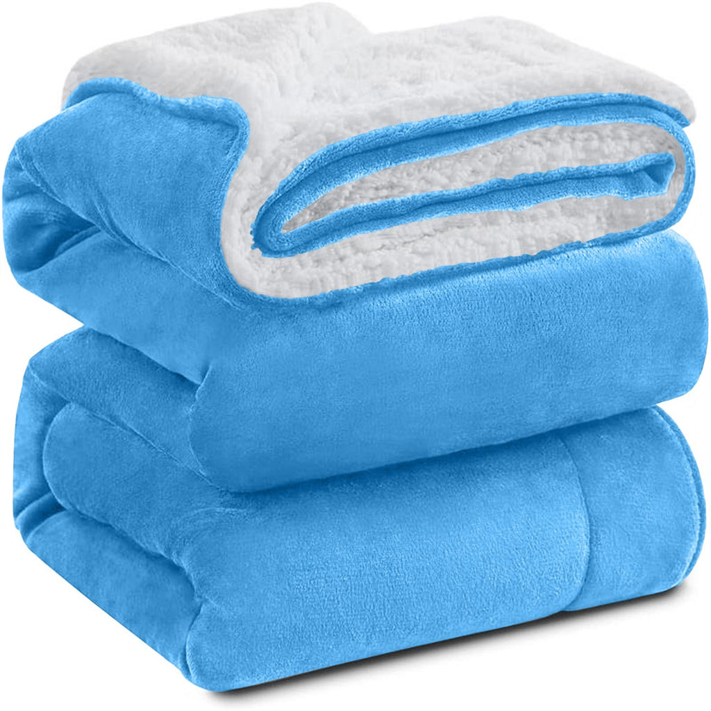 Large Sherpa Fleece Blanket 400 Gsm Super Soft Reversible Warm Sofa Bed Throws