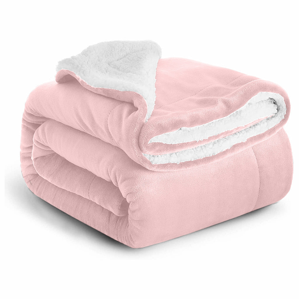Large Sherpa Fleece Blanket 400 Gsm Super Soft Reversible Warm Sofa Bed Throws