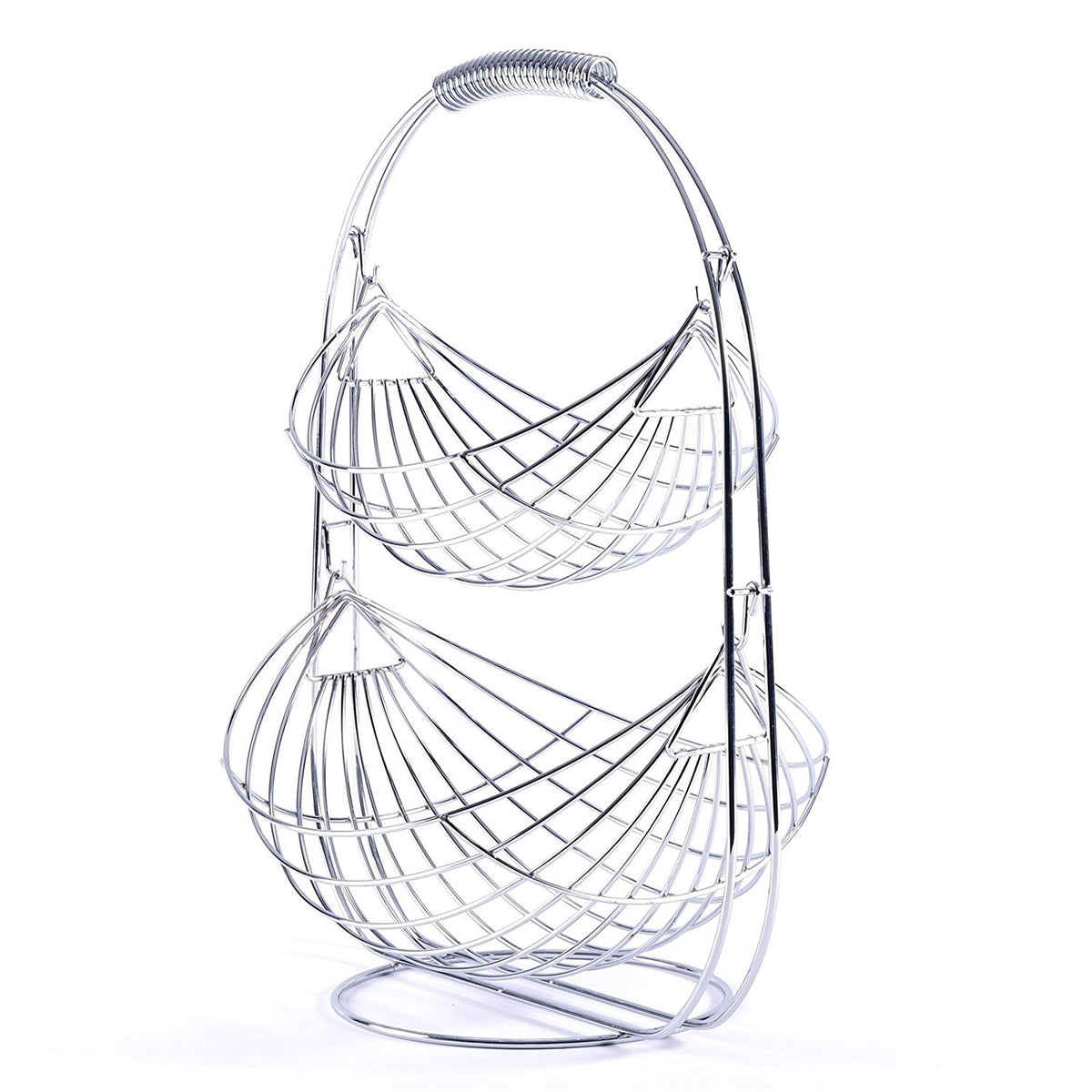 Chrome Swinging Fruit Vegetable Bowl Basket 2 & 3 Tier Rack Storage Stand Holder
