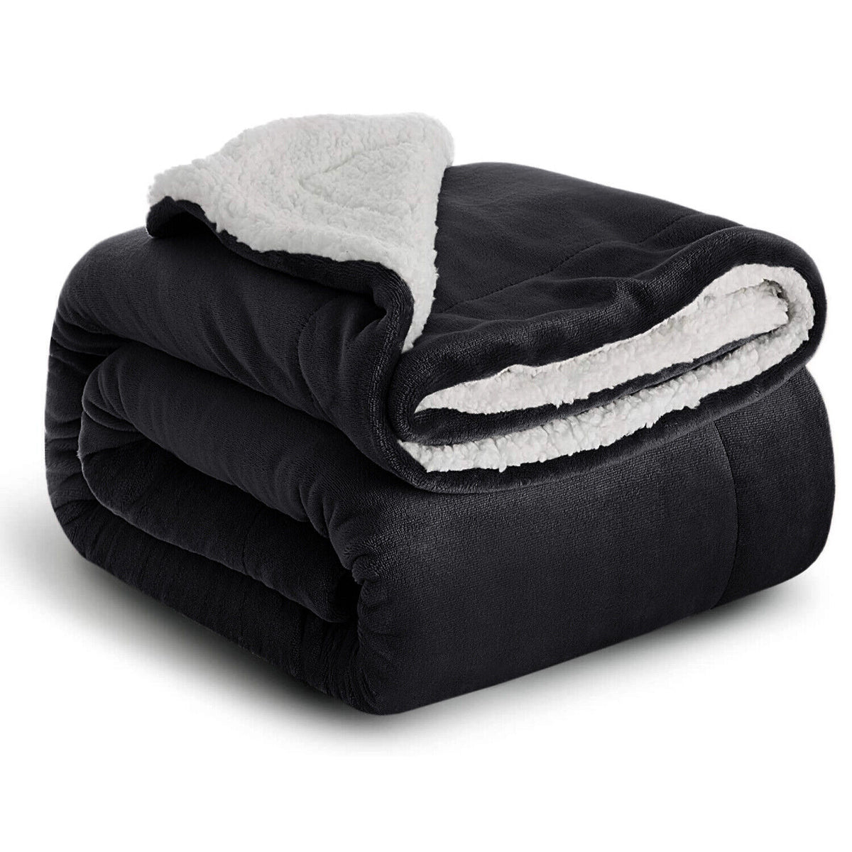 Large Sherpa Fleece Blanket 400 Gsm Super Soft Reversible Warm Sofa Bed Throws
