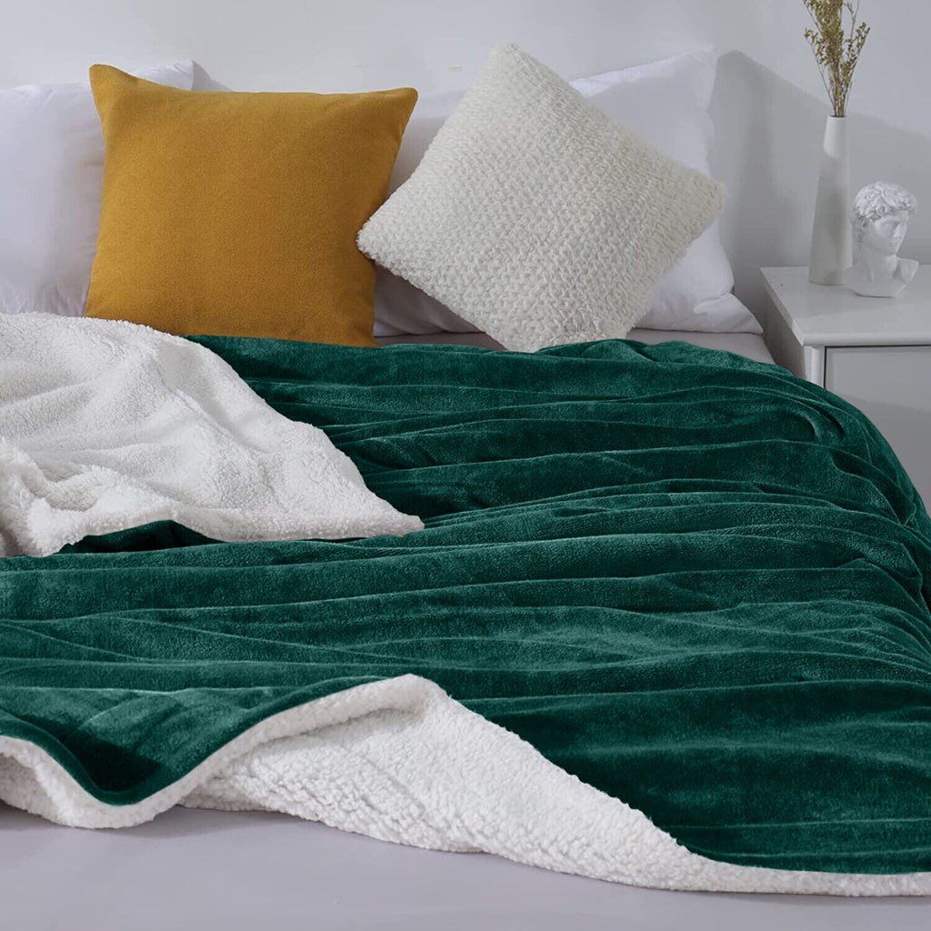 Large Sherpa Fleece Blanket 400 Gsm Super Soft Reversible Warm Sofa Bed Throws