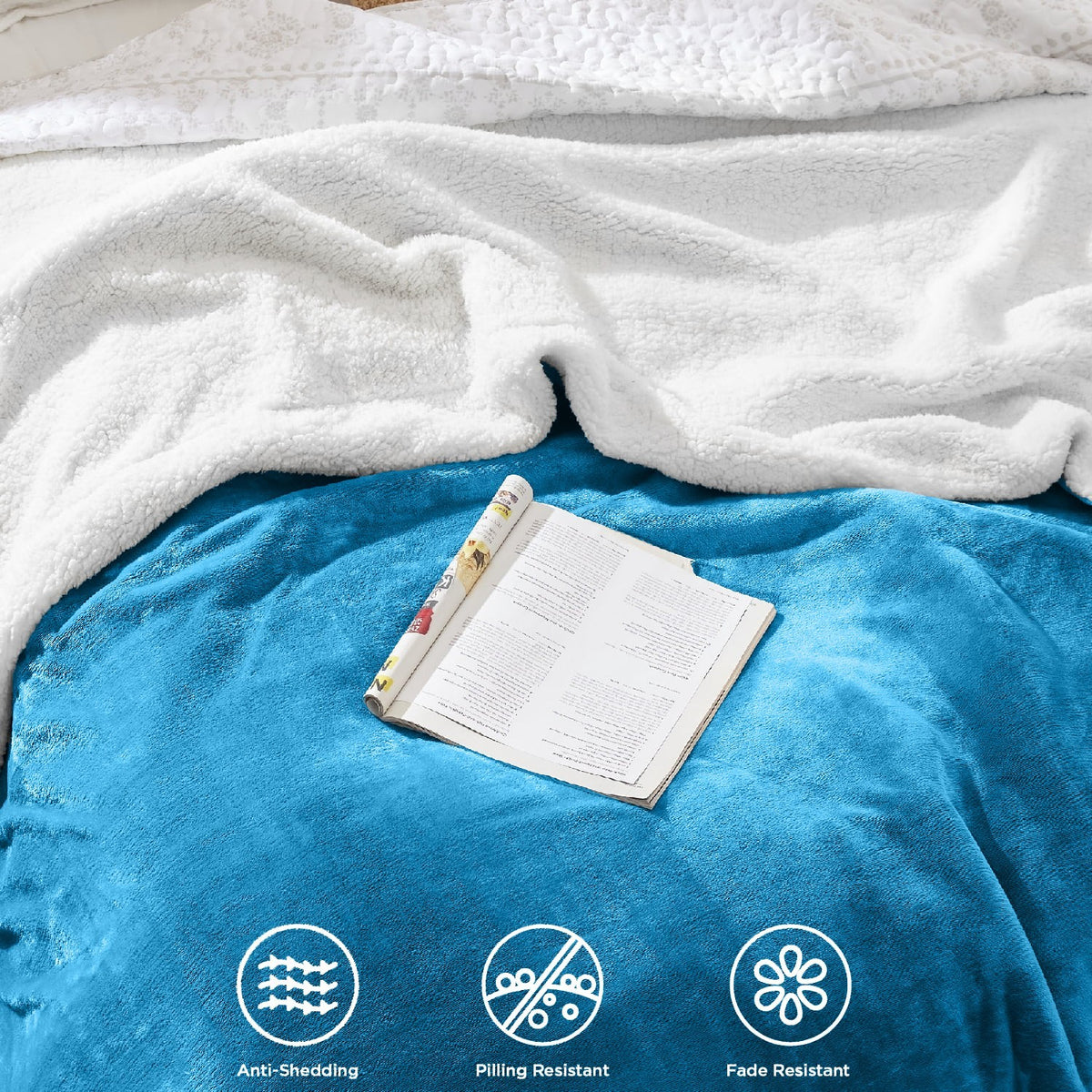 Large Sherpa Fleece Blanket 400 Gsm Super Soft Reversible Warm Sofa Bed Throws