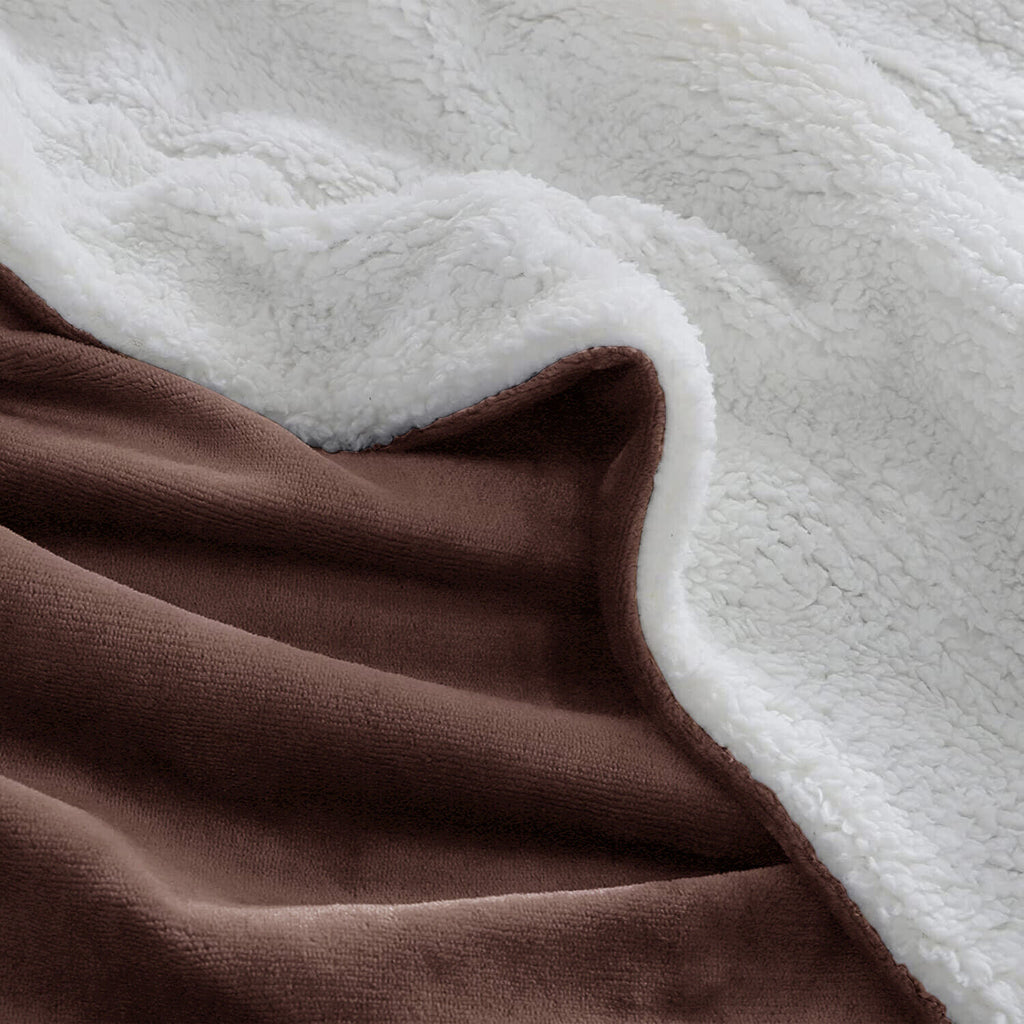 Large Sherpa Fleece Blanket 400 Gsm Super Soft Reversible Warm Sofa Bed Throws