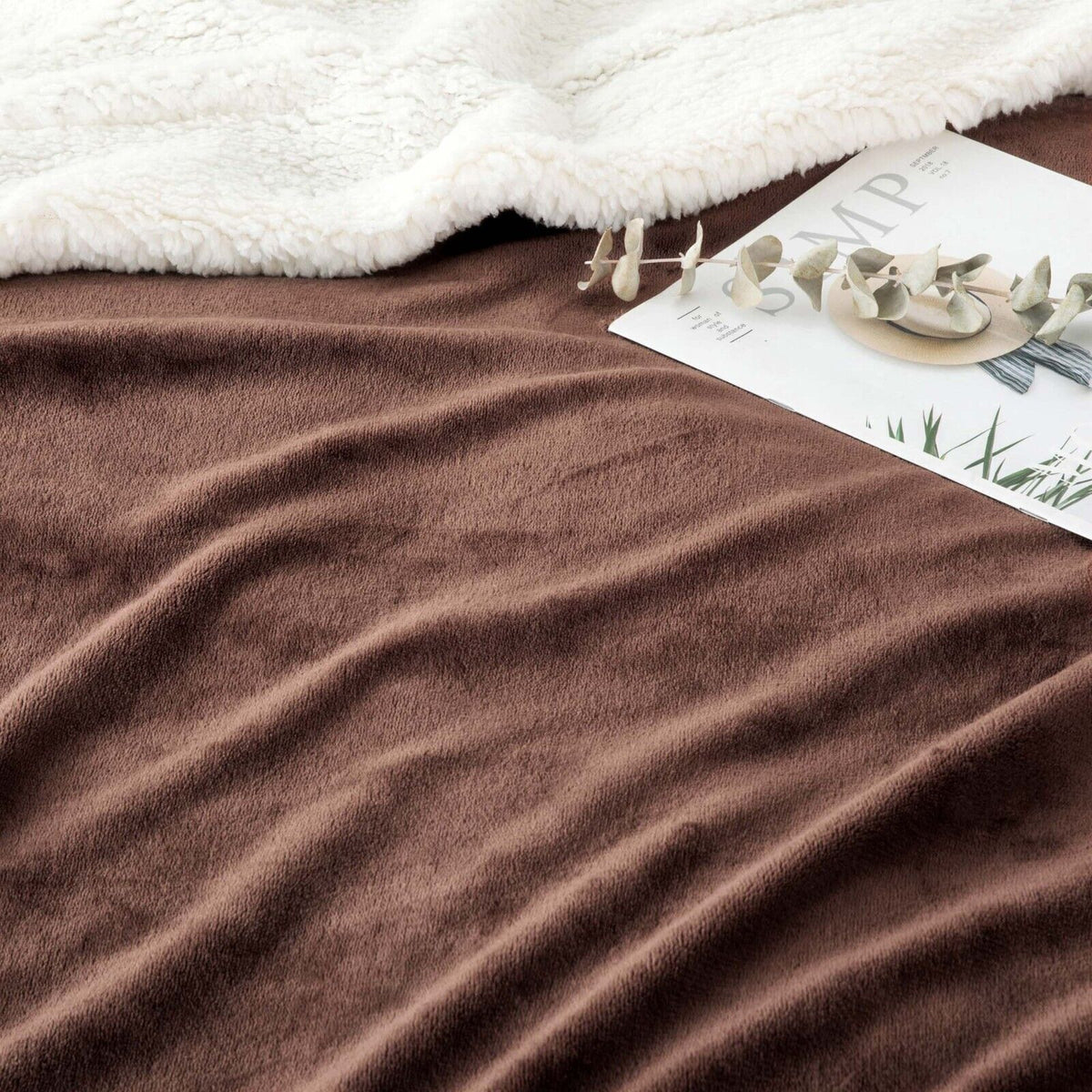 Large Sherpa Fleece Blanket 400 Gsm Super Soft Reversible Warm Sofa Bed Throws