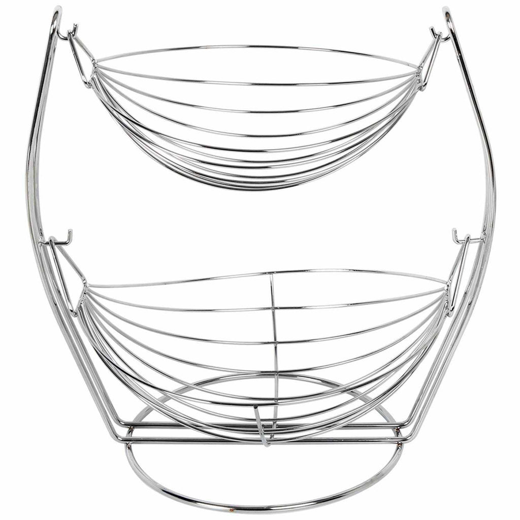 Chrome Swinging Fruit Vegetable Bowl Basket 2 & 3 Tier Rack Storage Stand Holder