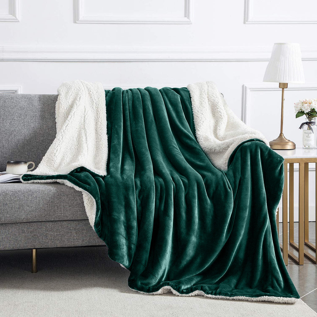 Large Sherpa Fleece Blanket 400 Gsm Super Soft Reversible Warm Sofa Bed Throws