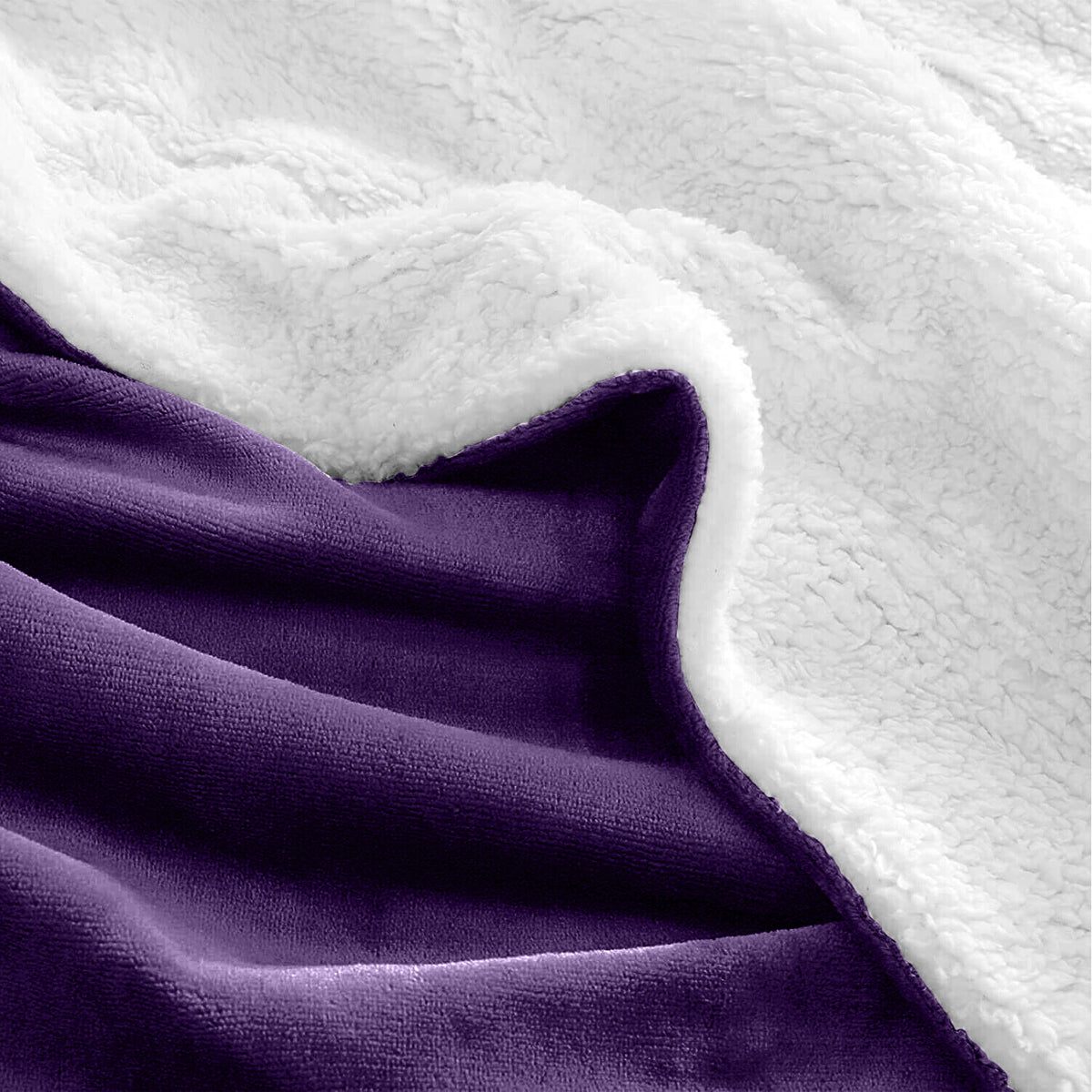Large Sherpa Fleece Blanket 400 Gsm Super Soft Reversible Warm Sofa Bed Throws