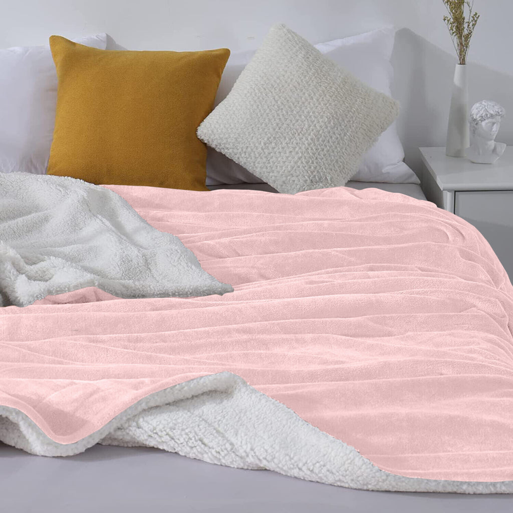 Large Sherpa Fleece Blanket 400 Gsm Super Soft Reversible Warm Sofa Bed Throws