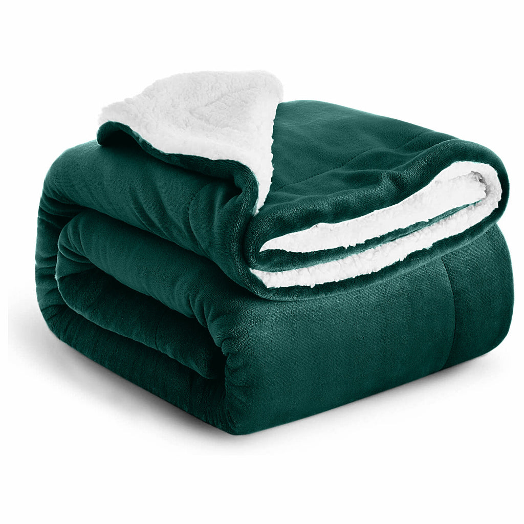 Large Sherpa Fleece Blanket 400 Gsm Super Soft Reversible Warm Sofa Bed Throws