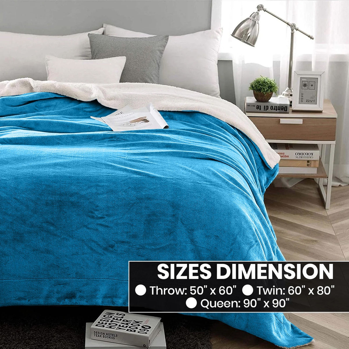 Large Sherpa Fleece Blanket 400 Gsm Super Soft Reversible Warm Sofa Bed Throws
