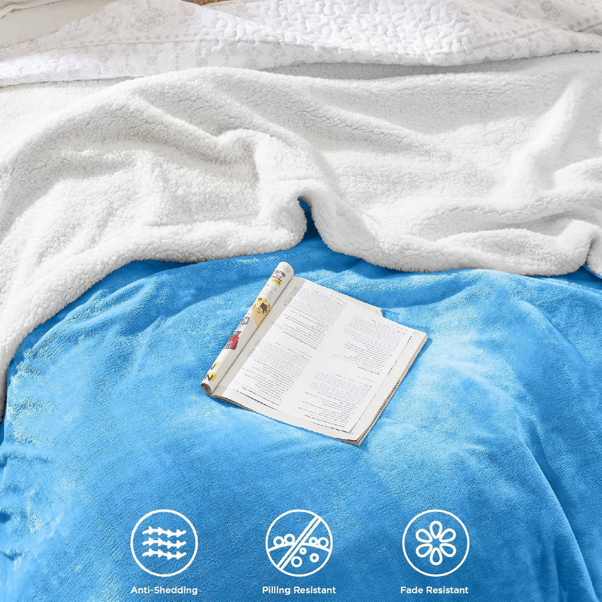Large Sherpa Fleece Blanket 400 Gsm Super Soft Reversible Warm Sofa Bed Throws