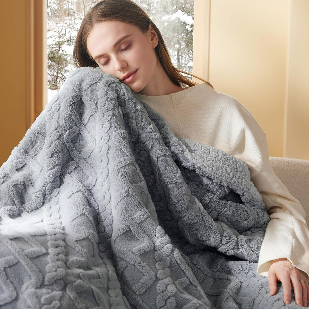 400GSM Ultra Soft Fleece Throw Blanket Twin Queen King, Cozy Bed Sofa Blanket
