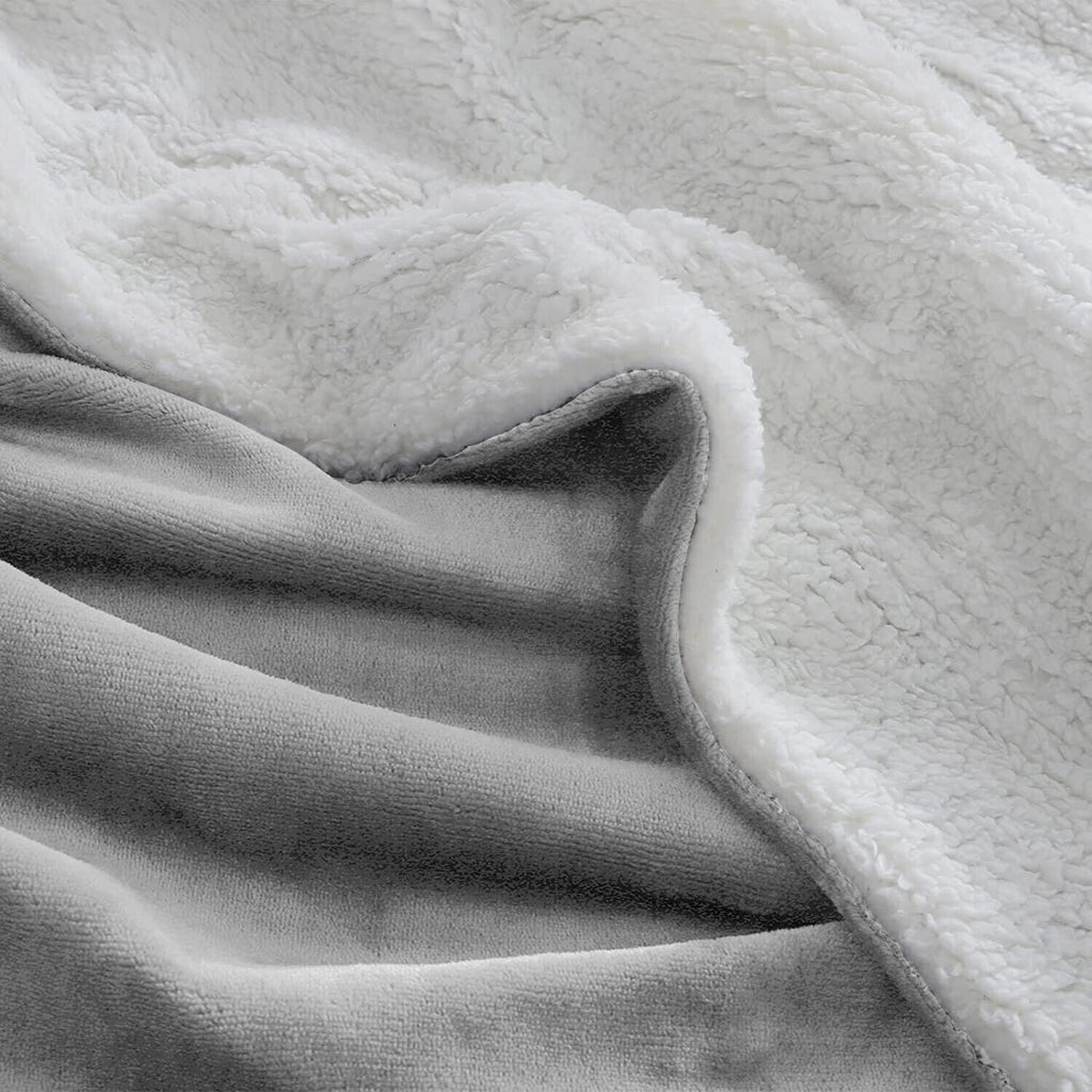 Large Sherpa Fleece Blanket 400 Gsm Super Soft Reversible Warm Sofa Bed Throws