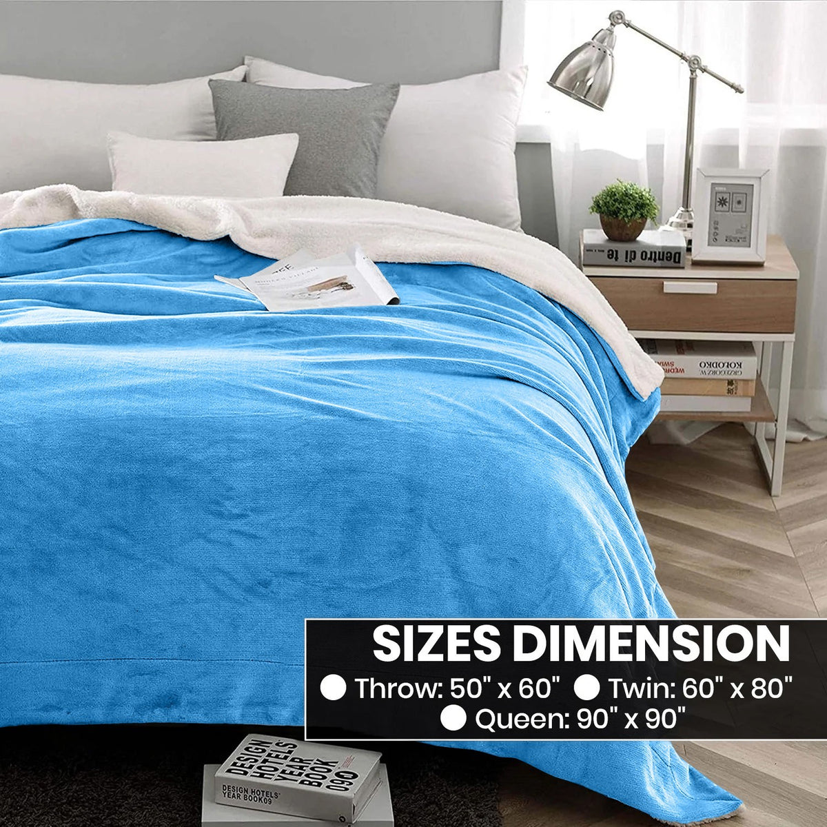 Large Sherpa Fleece Blanket 400 Gsm Super Soft Reversible Warm Sofa Bed Throws